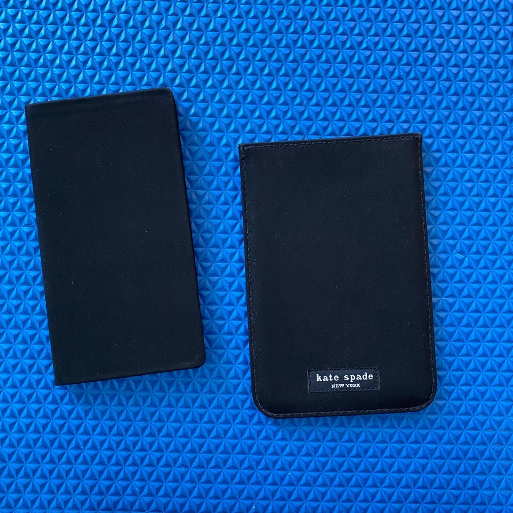 *NEW* Black fabric Kate Spade notebook with sleeve